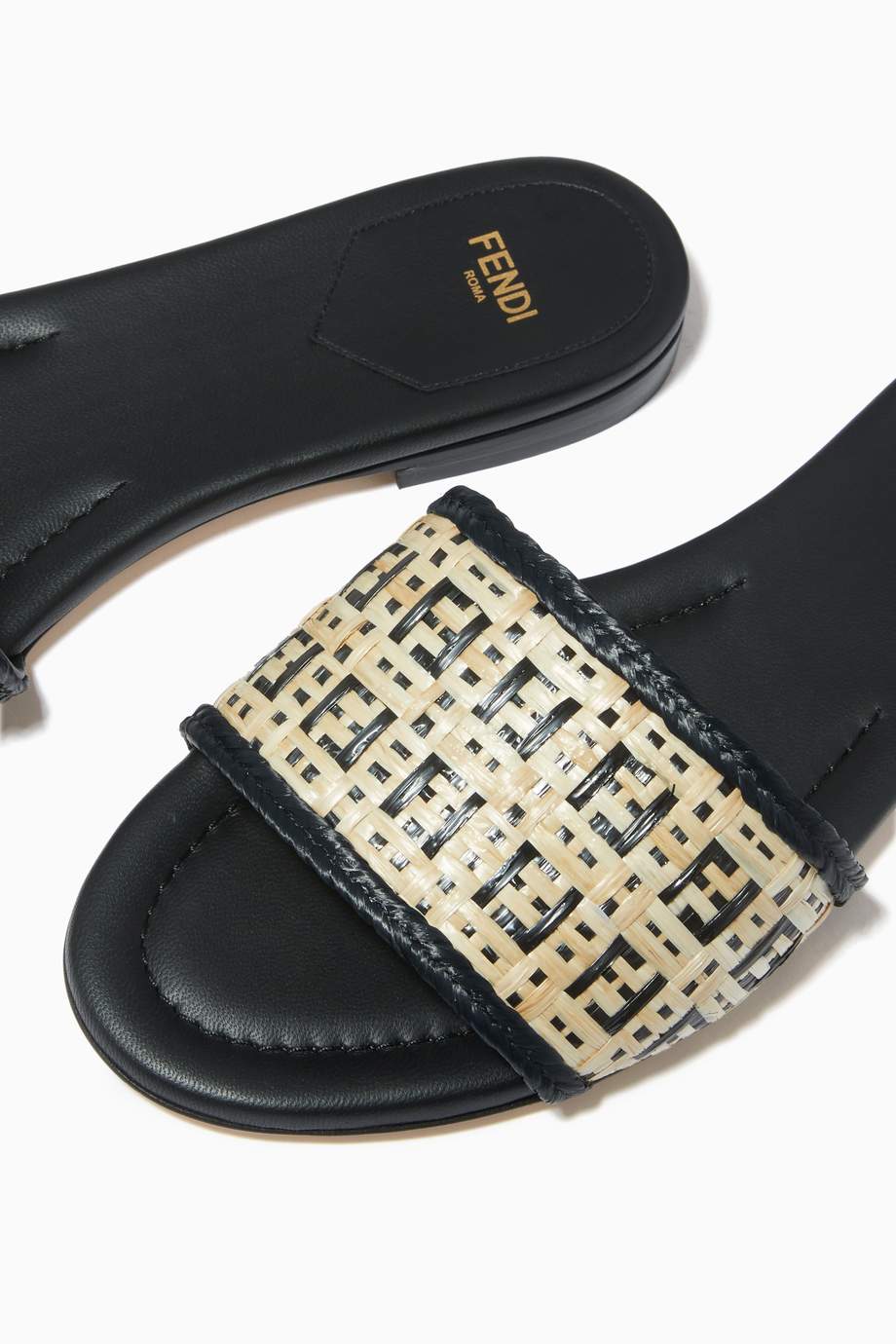 fendi ff interlace slides
