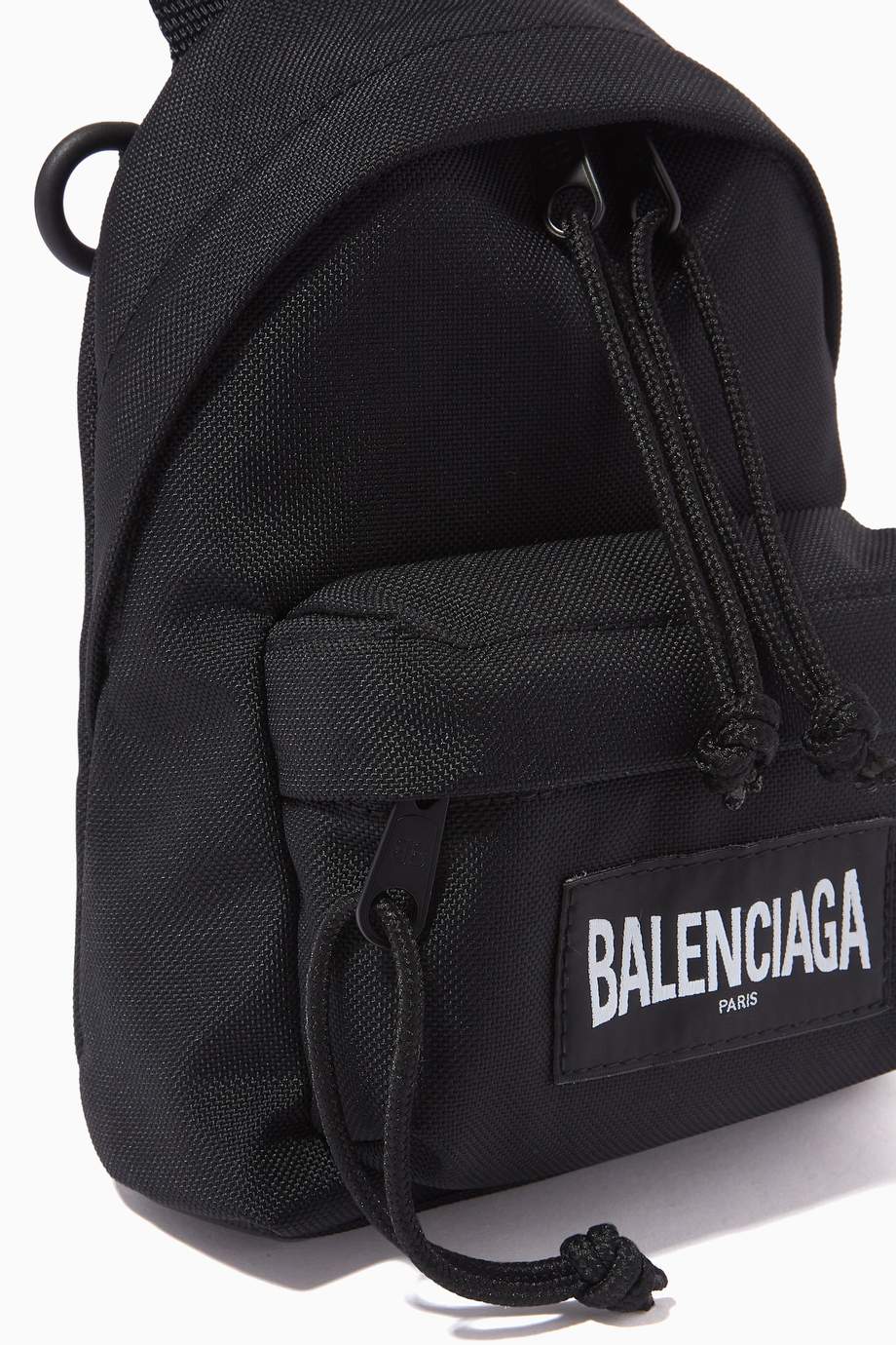 Shop Balenciaga Black Oversized Mini Backpack in Recycled Nylon for Men ...
