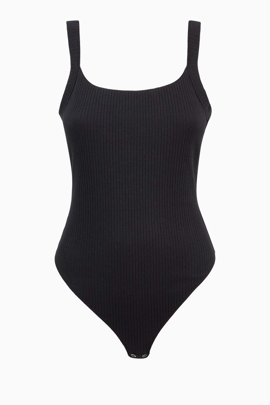 Shop Good American Black Scoop Back Bodysuit For Women Ounass