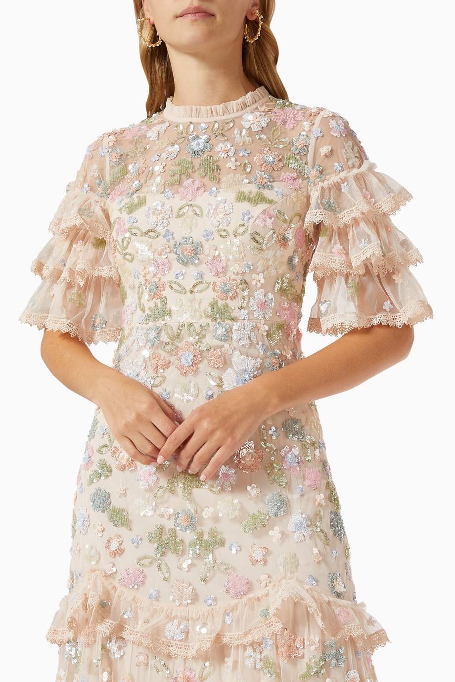 needle and thread sequin gown