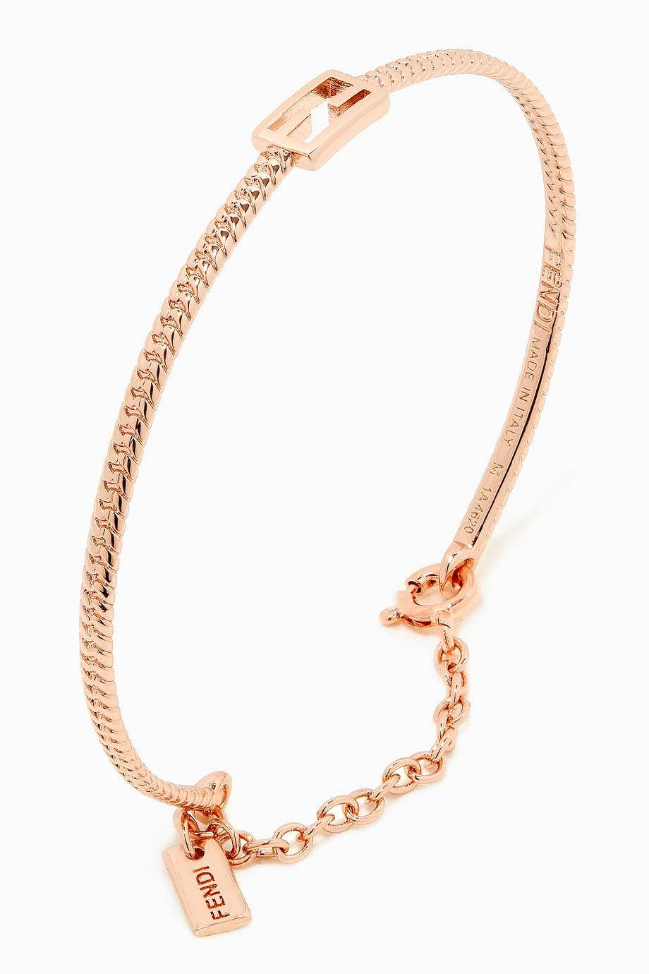 Shop Fendi Rose Gold FF Baguette Bracelet in Metal for Women | Ounass UAE
