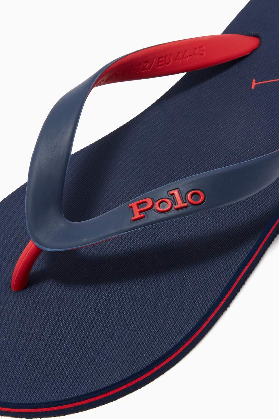 Shop Polo Ralph Lauren Blue Bolt Flip Flops in Rubber for Men Ounass UAE