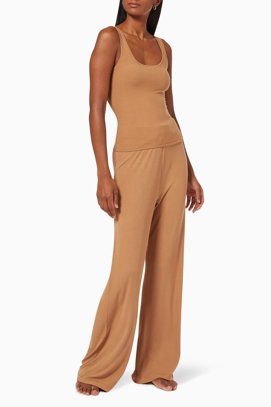 Shop Skims CAMEL Soft Lounge Tank for Women | Ounass UAE