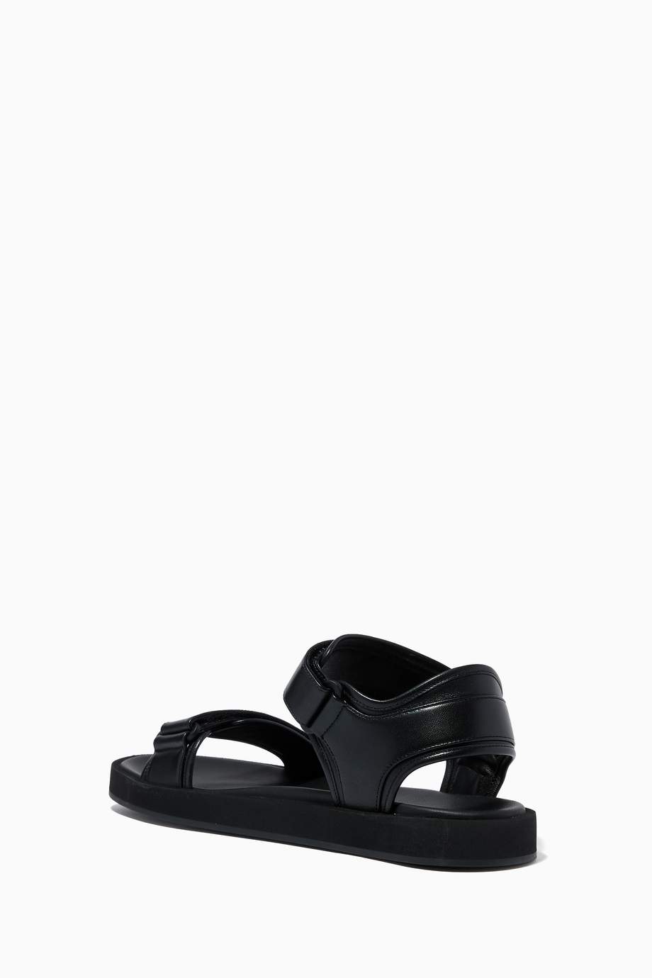 Shop The Row Black Hook-and-Loop Sandals in Nappa for Women | Ounass UAE