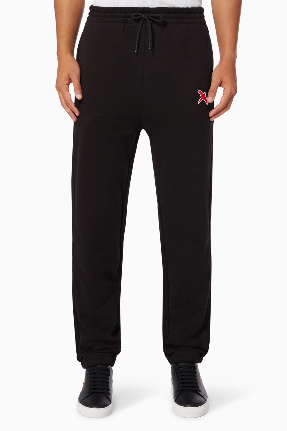 Shop Axel Arigato Black Rouge Bee Bird Sweatpants In Organic Cotton For Men Ounass Oman