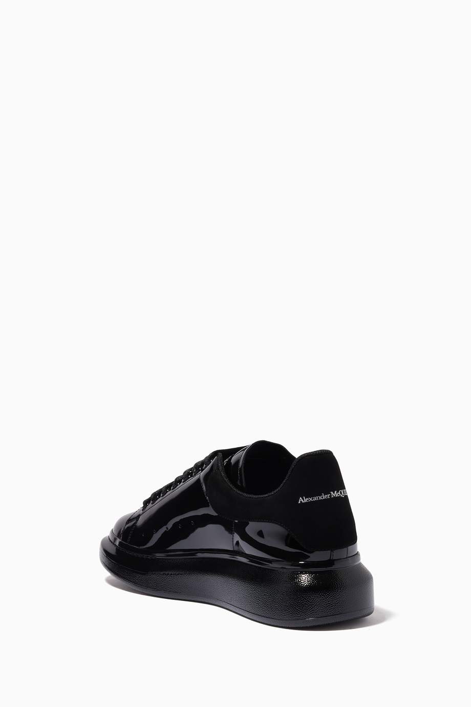 of black leather alexander mcqueen shoes