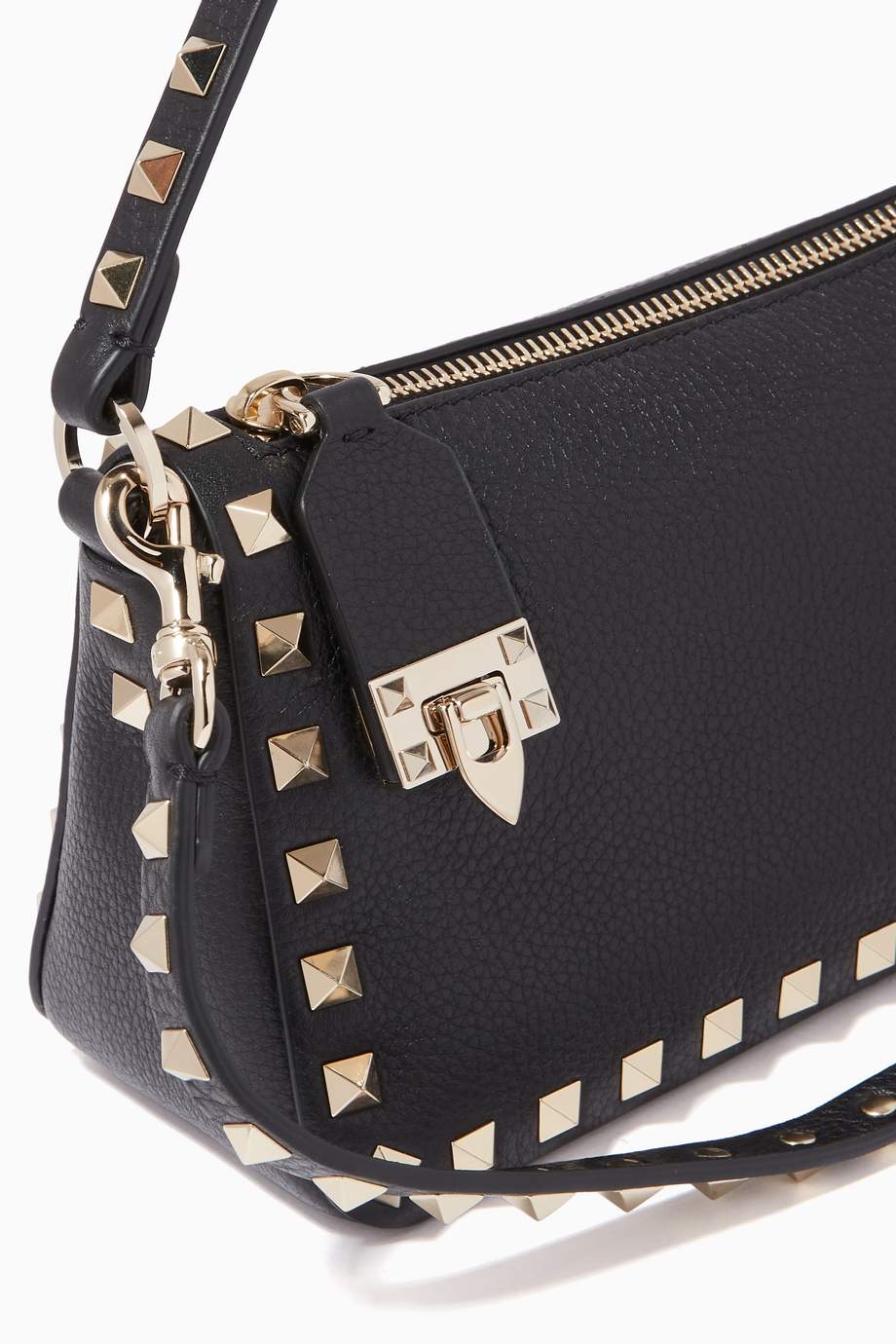 Shop Valentino Black Valentino Garavani Small Rockstud Crossbody Bag in
