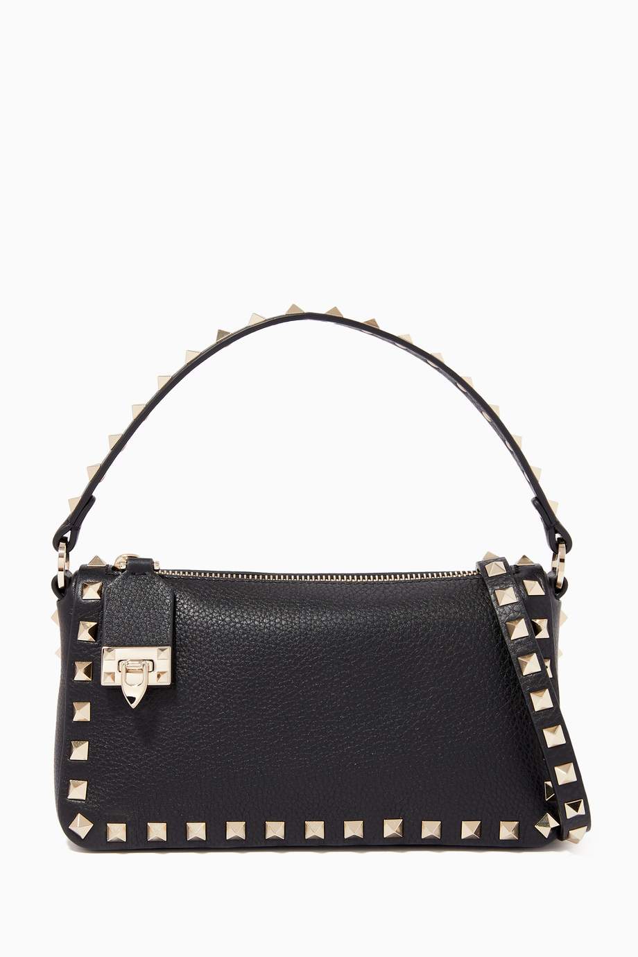 Shop Valentino Black Valentino Garavani Small Rockstud Crossbody Bag in