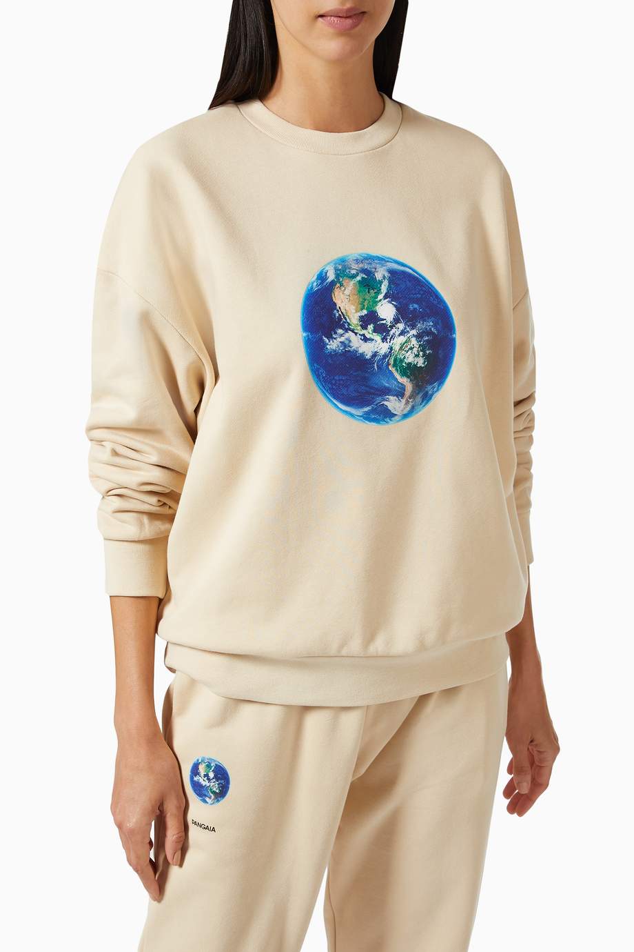 Shop PANGAIA SAND Organic Cotton Mother Earth Sweatshirt for Women