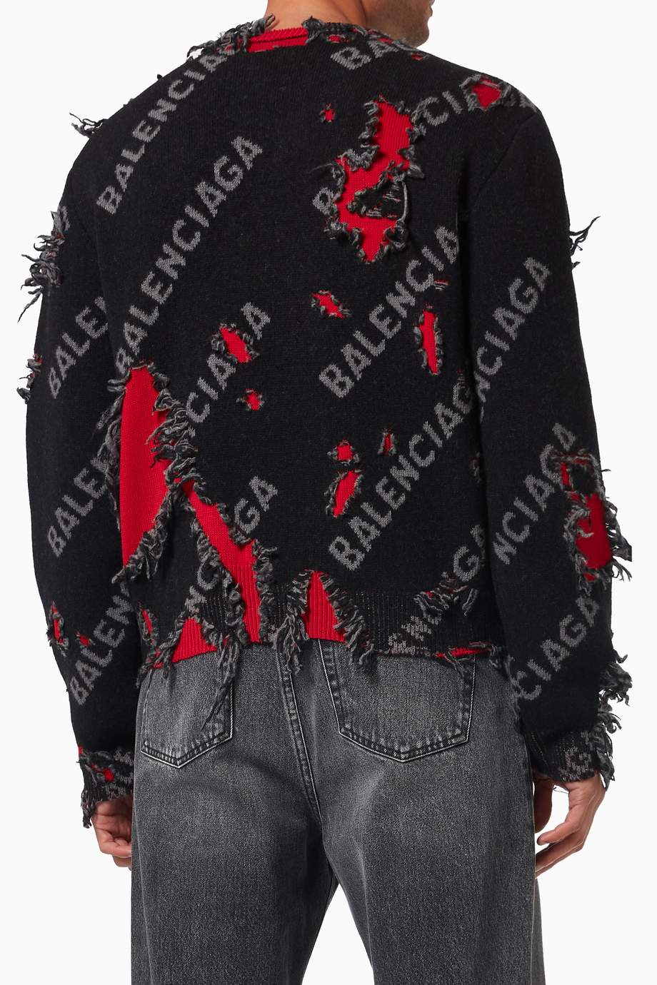 balenciaga logo knit sweater