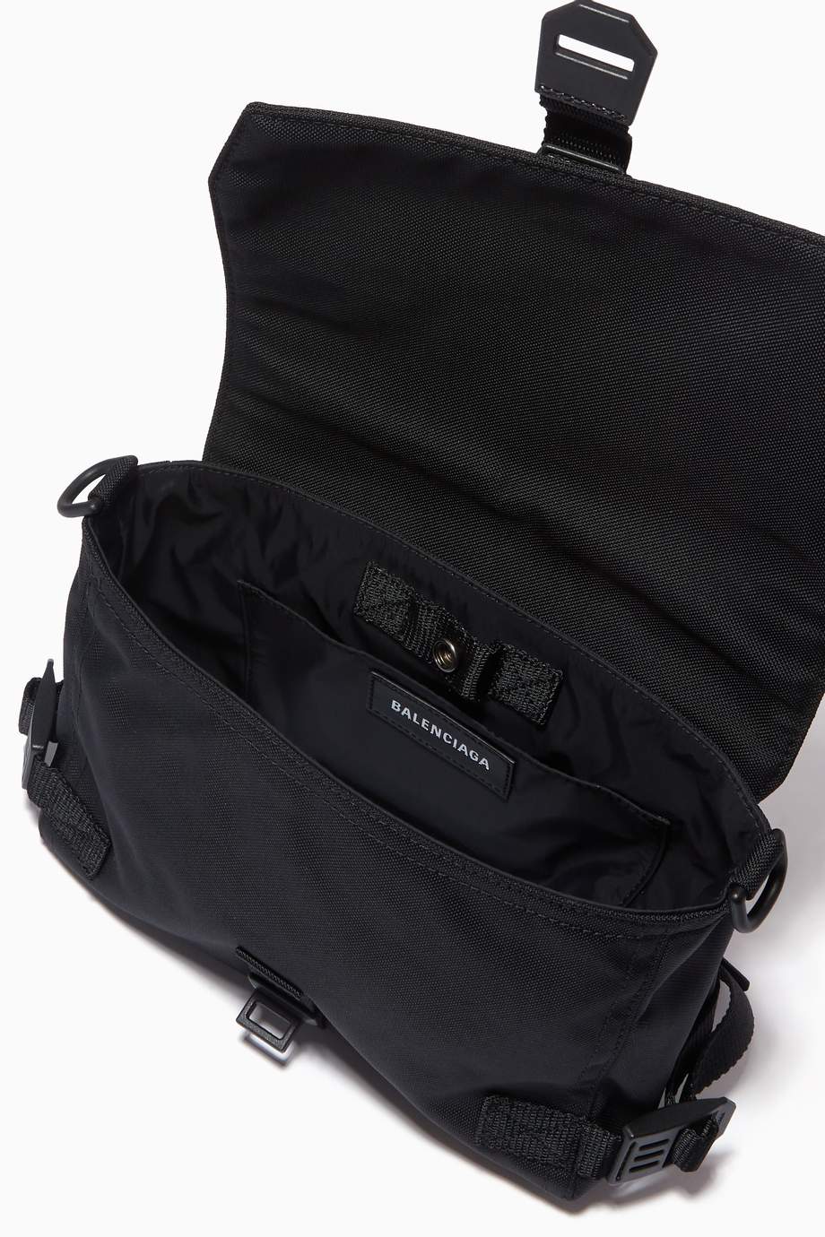 Shop Balenciaga Black Army Messenger Bag in Recycled Nylon for Men ...