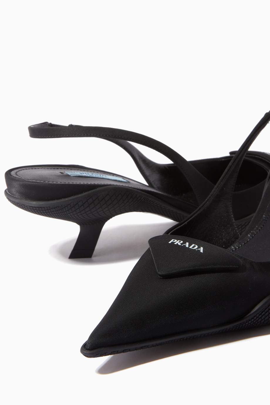 nylon gabardine slingback pumps