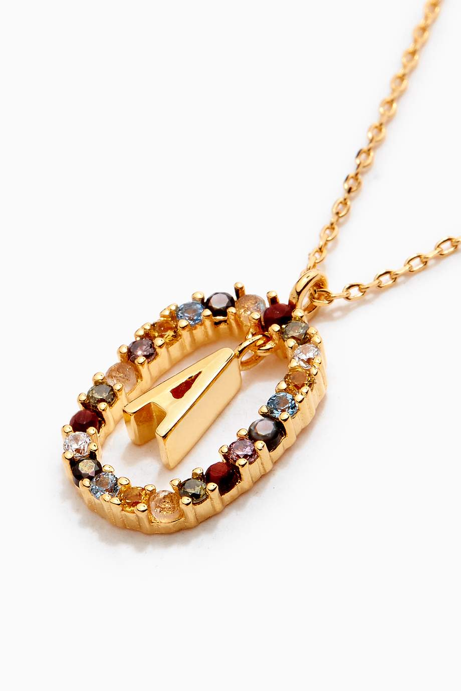 Shop PDPAOLA Gold Letter Necklace In 18kt Gold plated Sterling Silver 