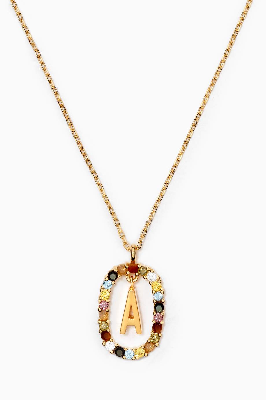 Shop PDPAOLA Gold Letter Necklace In 18kt Gold plated Sterling Silver 