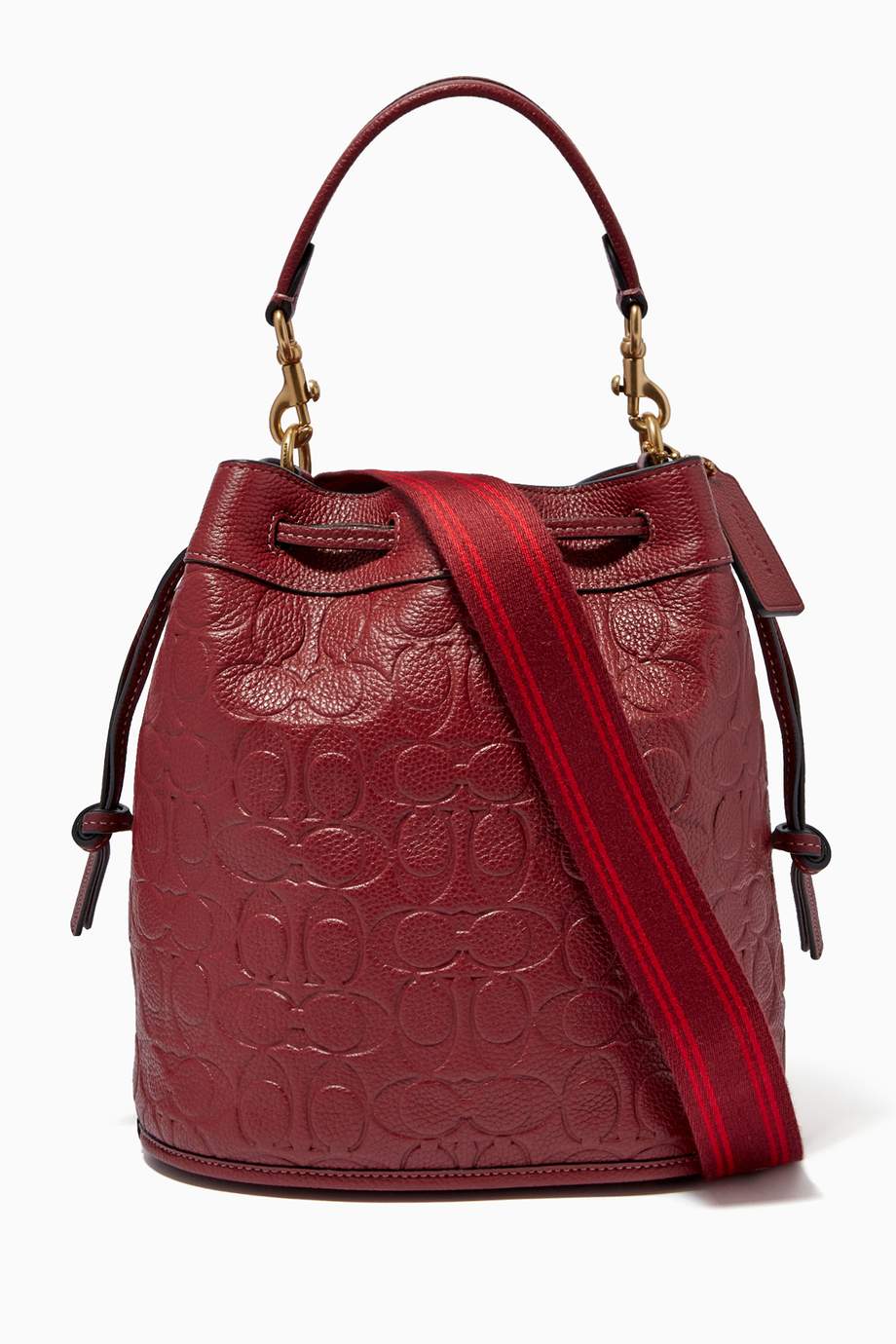 Shop Coach Red Field Bucket Bag in Signature Embossed Leather for Women | Ounass UAE