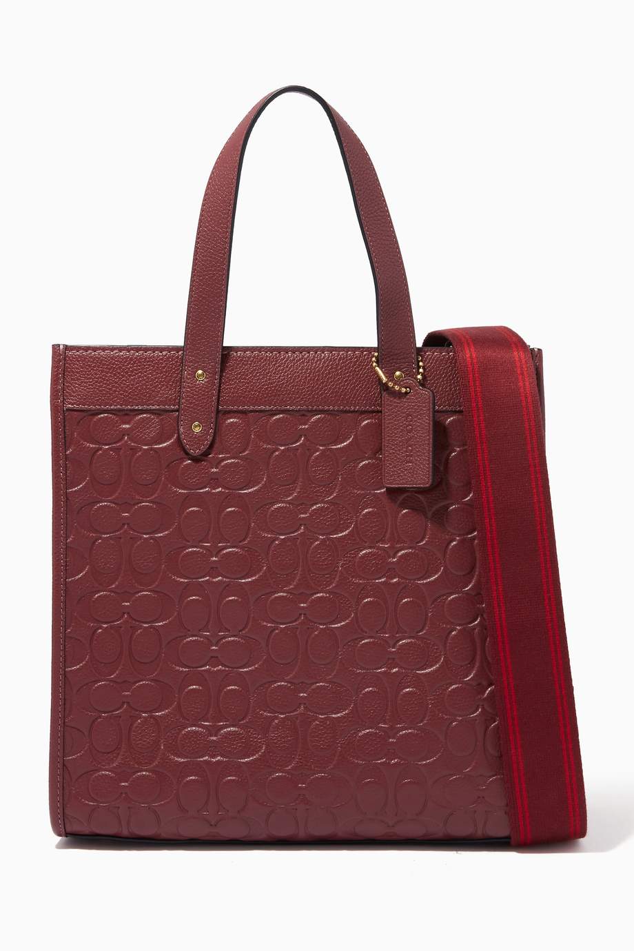 Shop Coach Red Field Tote Bag in Signature Embossed Leather for Women | Ounass UAE