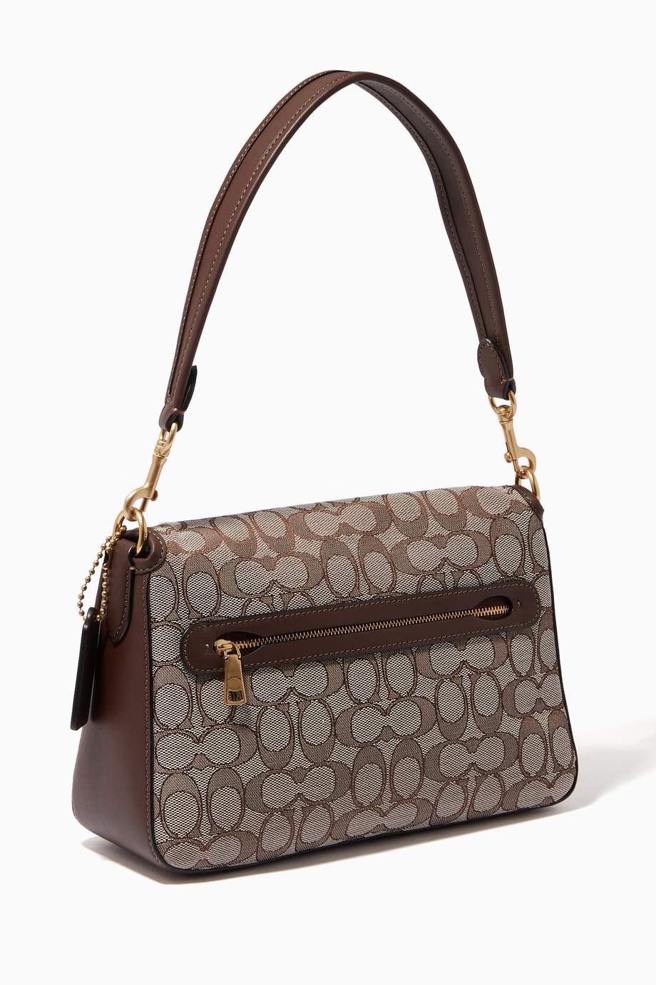 Shop Coach Brown Soft Tabby Shoulder Bag in Signature Jacquard for ...