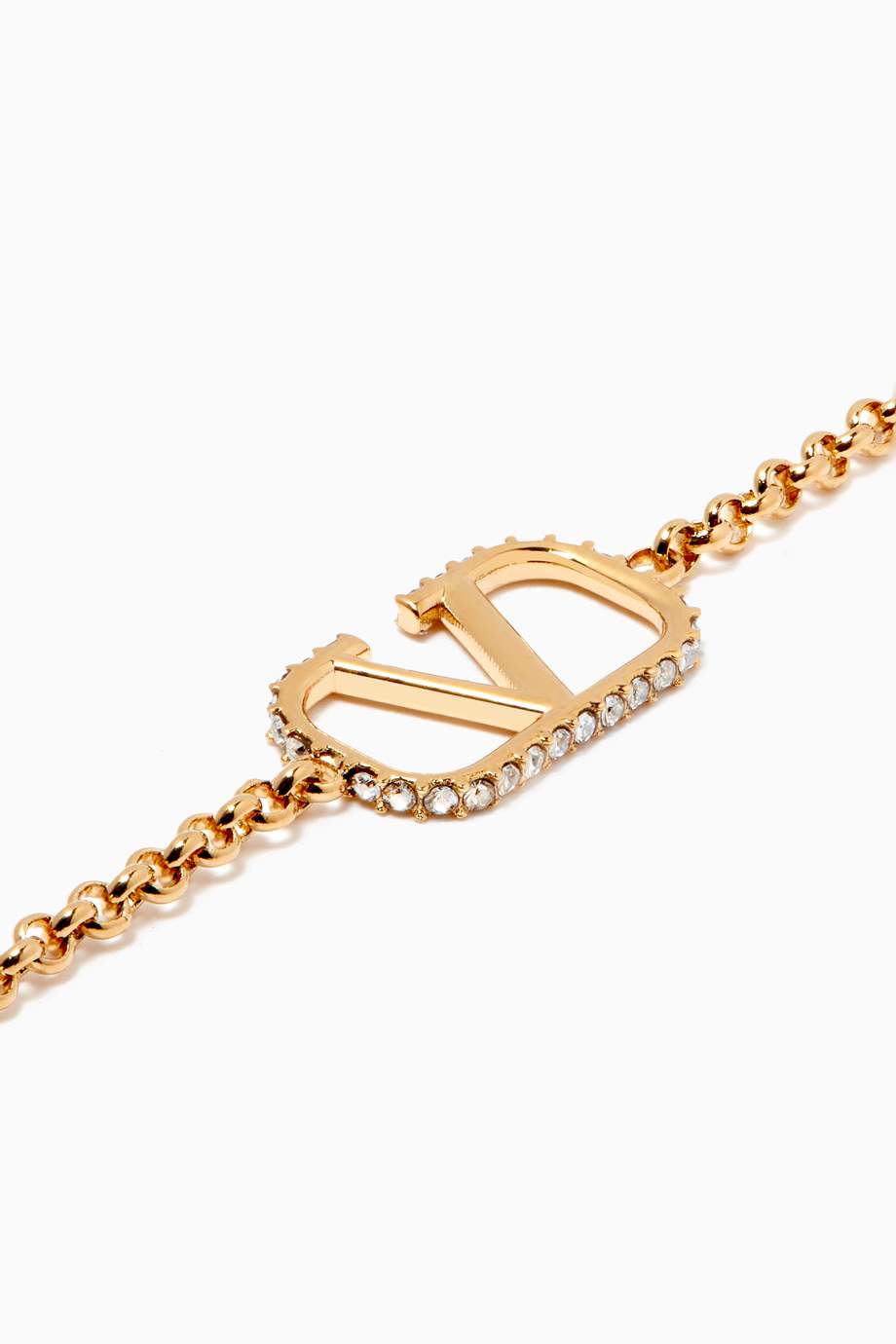 Shop Valentino Gold Valentino Garavani VLOGO Signature Bracelet in Gold