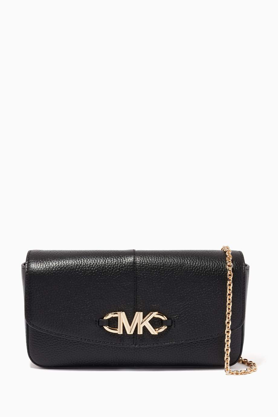 Shop Michael Kors Black Large Izzy Clutch in Leather for Women | Ounass UAE