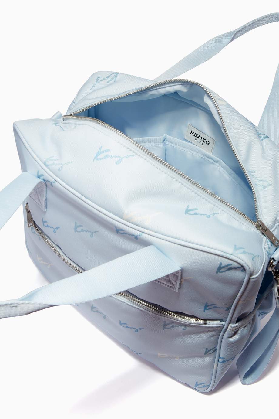 Shop Kenzo Blue Diaper Bag & Mat in Recycled Canvas for Kids Ounass Saudi