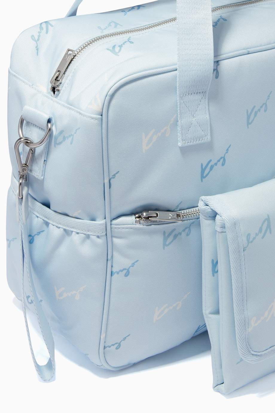 Shop Kenzo Blue Diaper Bag & Mat in Recycled Canvas for Kids Ounass Saudi