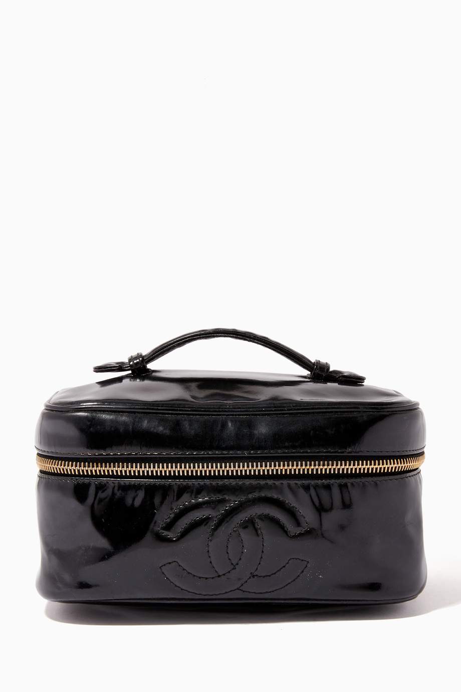 Shop Chanel Vintage Black Vanity Bag in Patent Leather for Women | Ounass UAE