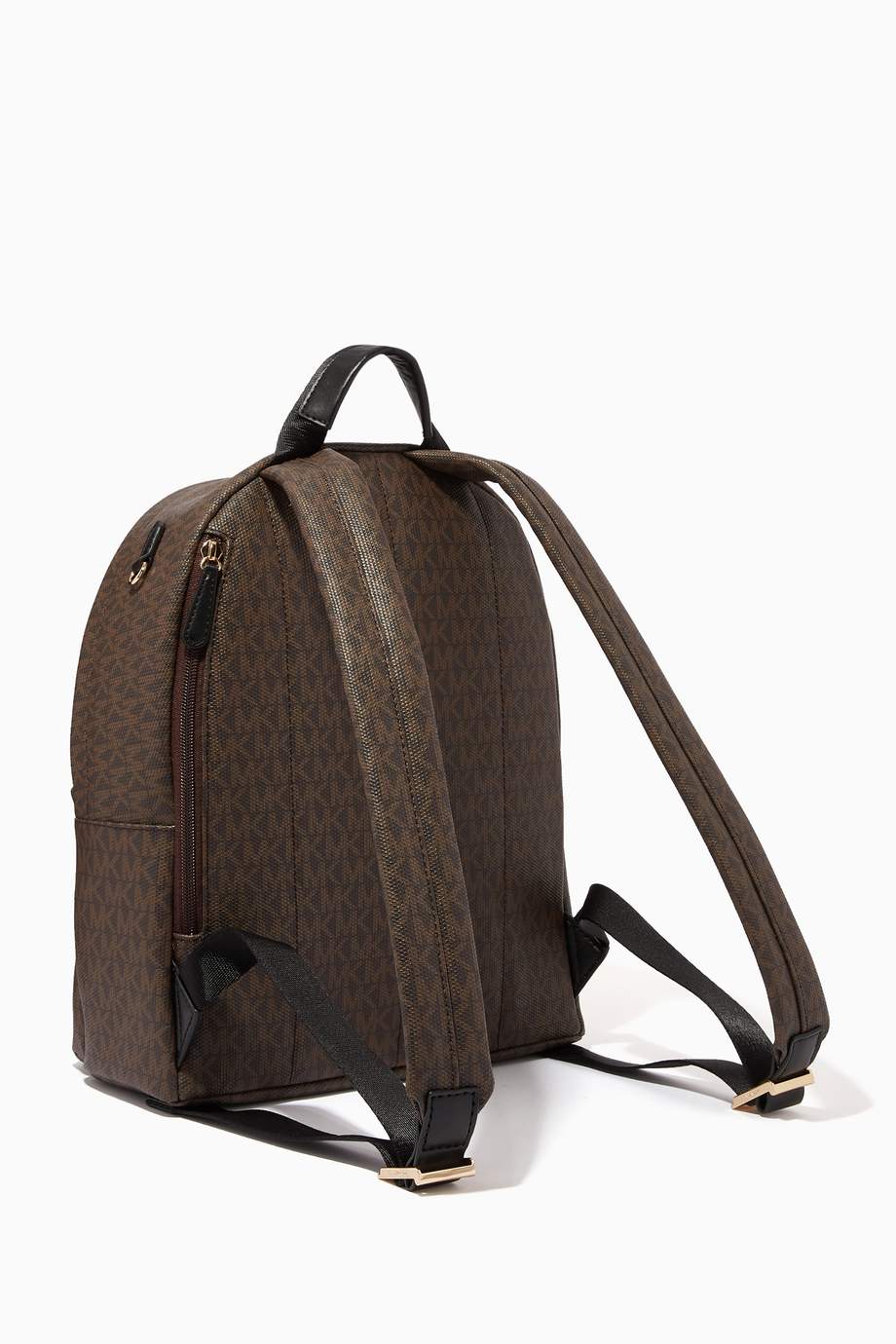 Shop Michael Kors Black Medium Slater Stripe Backpack in Logo Canvas ...
