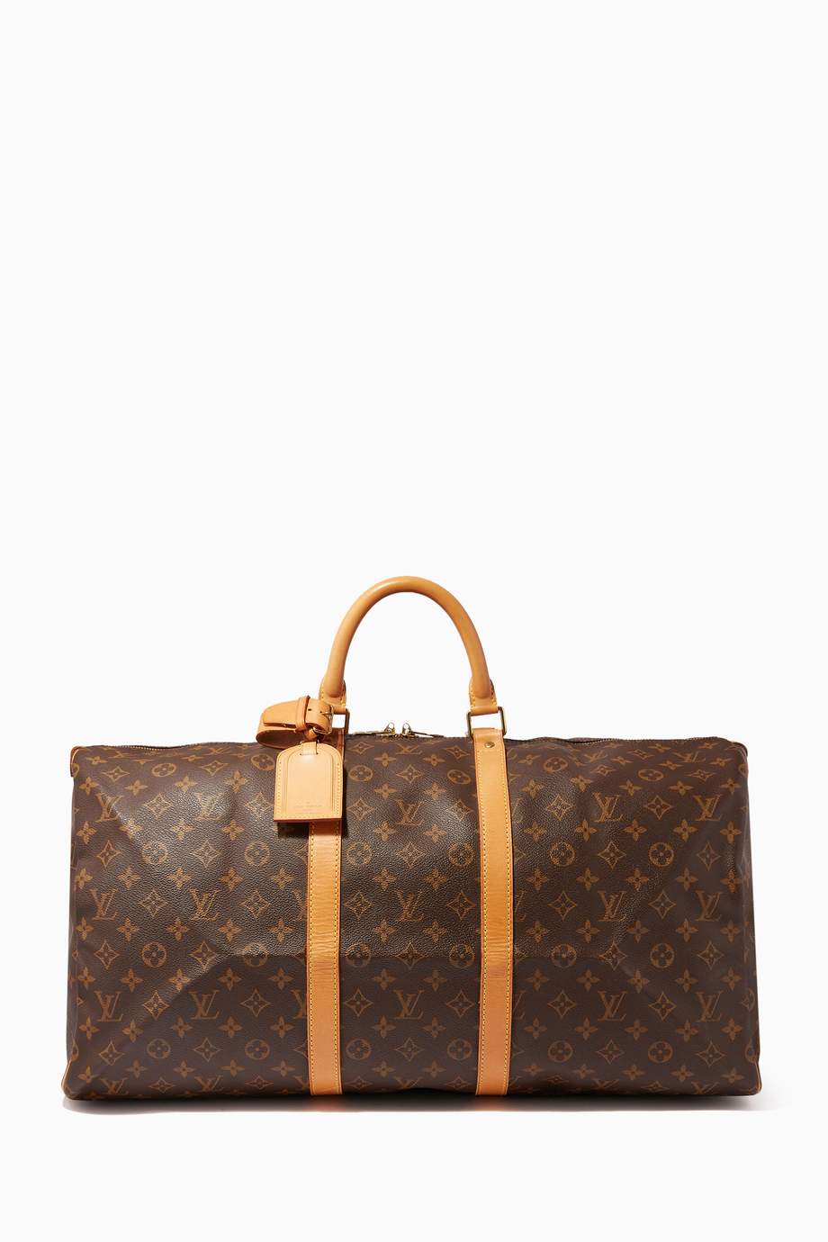 Shop Louis Vuitton Vintage Brown Keepall 55 Travel Bag in Monogram Canvas for Women | Ounass UAE