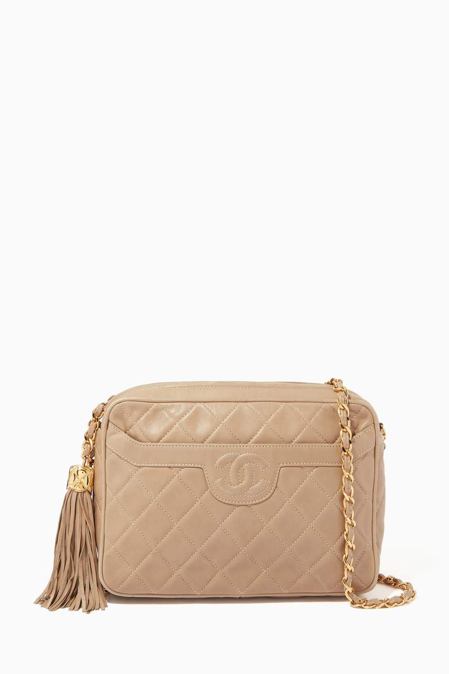 Shop Chanel Vintage Neutral CC Crossbody Bag in Quilted Leather for Women | Ounass UAE