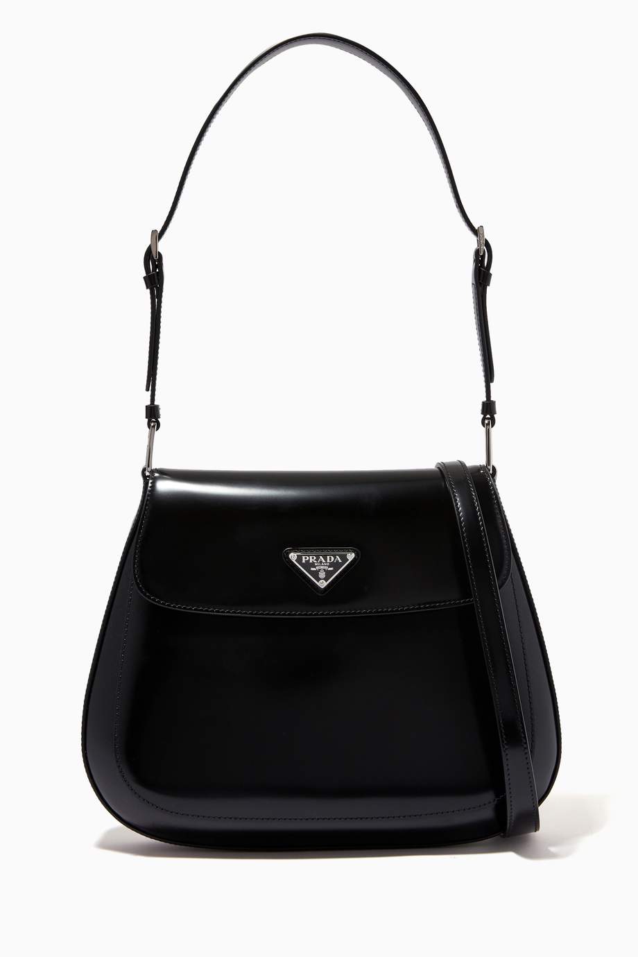 Shop Prada Black Cleo Shoulder Bag in Leather for Women | Ounass UAE