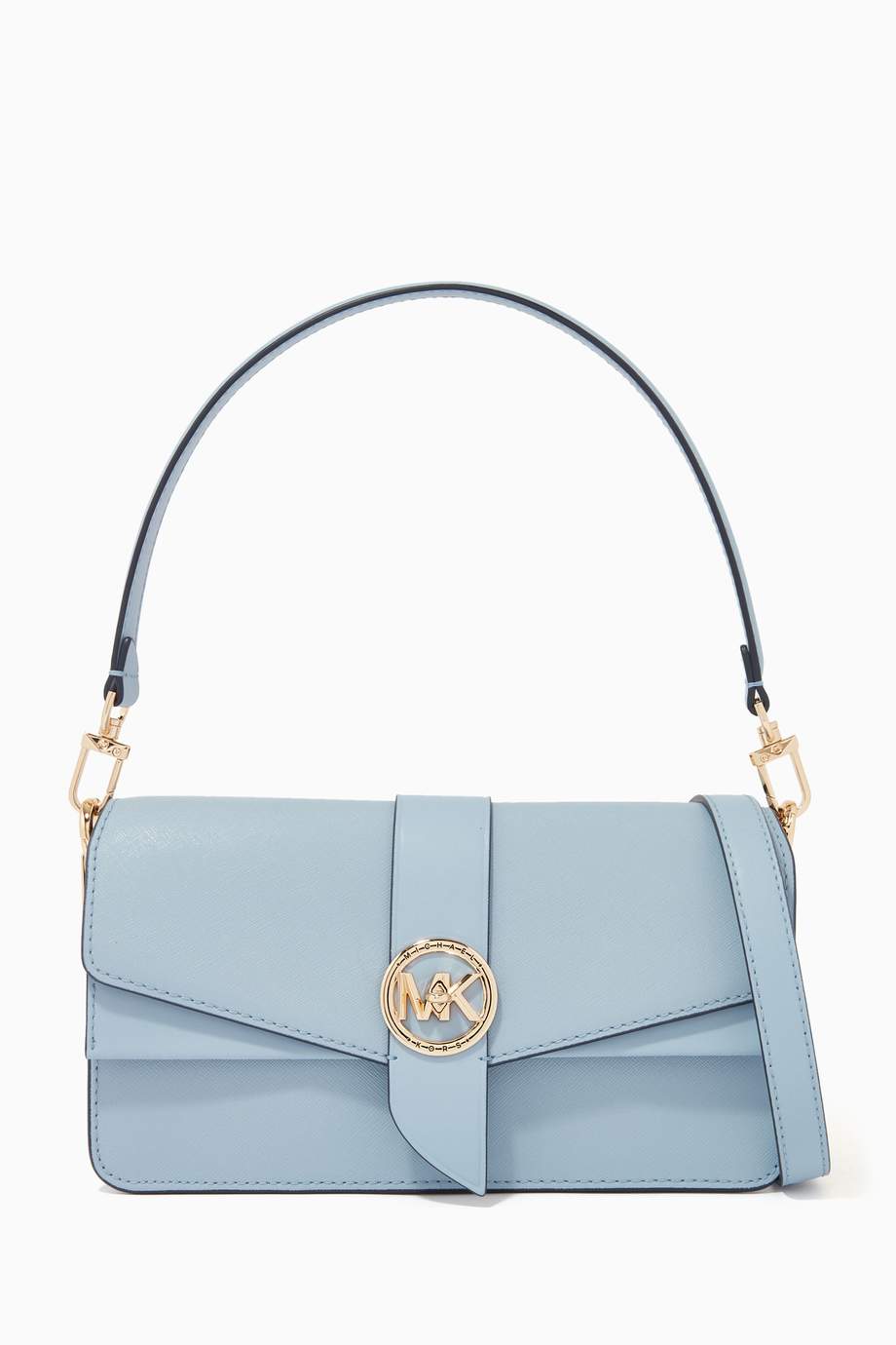 Shop Michael Kors Blue Medium Greenwich Shoulder Bag in Saffiano Leather for Women | Ounass UAE