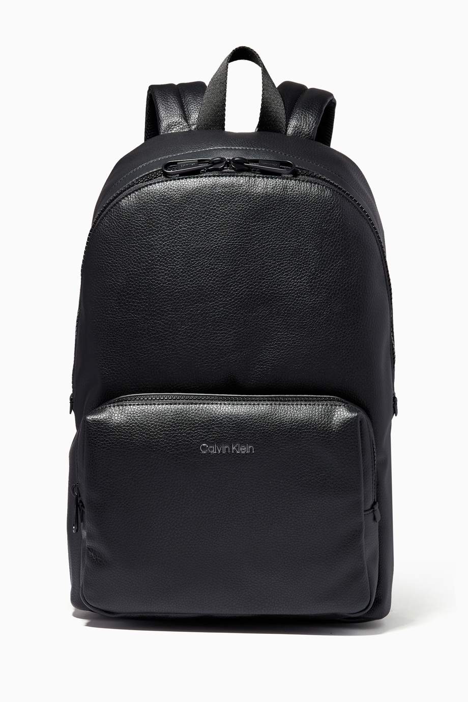 Shop Calvin Klein Black Campus Backpack in Recycled Faux Leather for ...