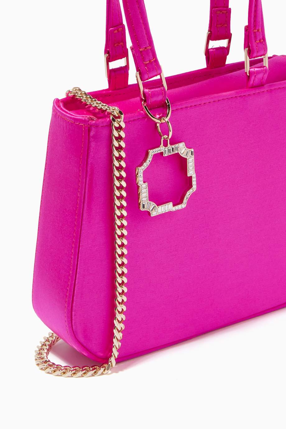Shop Malone Souliers Pink Rita Mini Shopper Bag in Satin for Women ...
