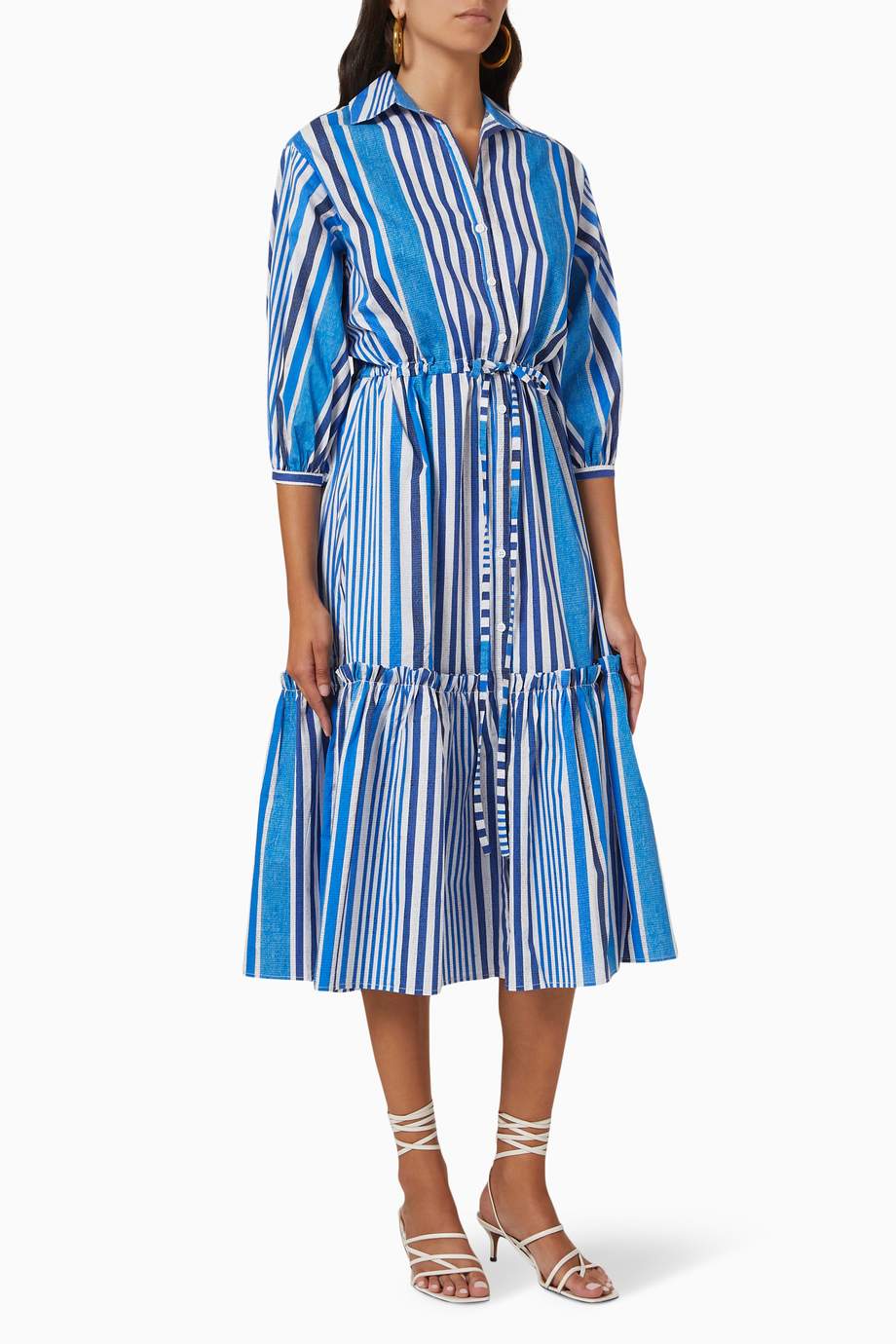 Shop Cara Cara Blue Hutton Dress in Cotton for Women | Ounass UAE