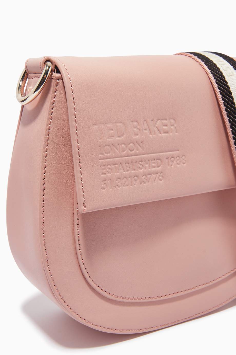 Shop Ted Baker Pink Darcell Branded bing Satchel Cross Body Bag in