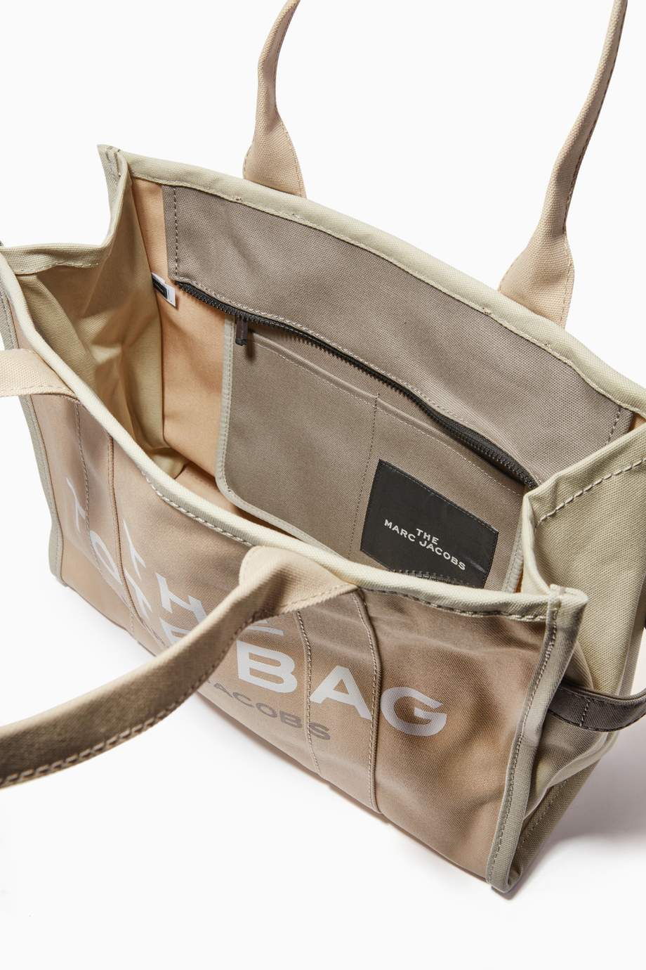 Shop The Marc Jacobs Neutral The Colorblock Large Tote Bag in Canvas