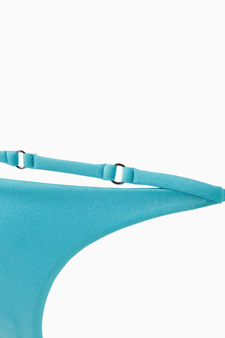 Shop Frankies Bikinis Blue Keira Cheeky Bikini Bottoms in Shine Stretch