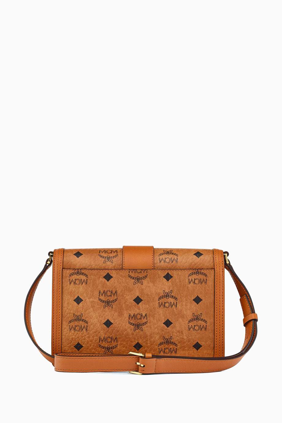 Shop MCM Brown Small Tracey Shoulder Bag in Visetos Coated Canvas for ...