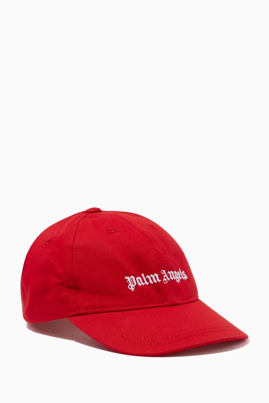 Shop Palm Angels Red Logo Baseball Cap in Cotto for Kids | Ounass UAE