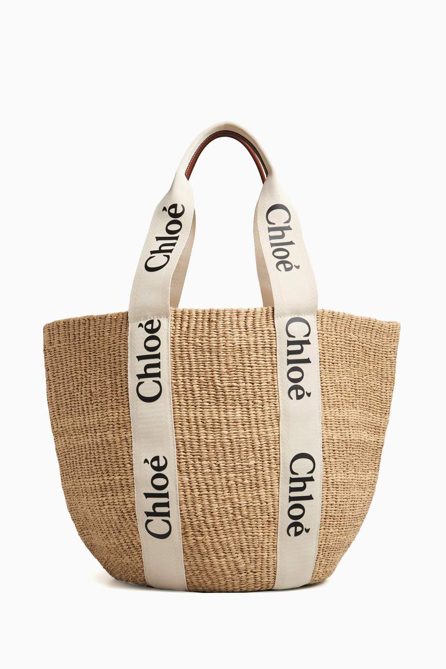 Shop Chloé White x Mifuko Woody Large Basket Bag in Fair-trade Paper ...