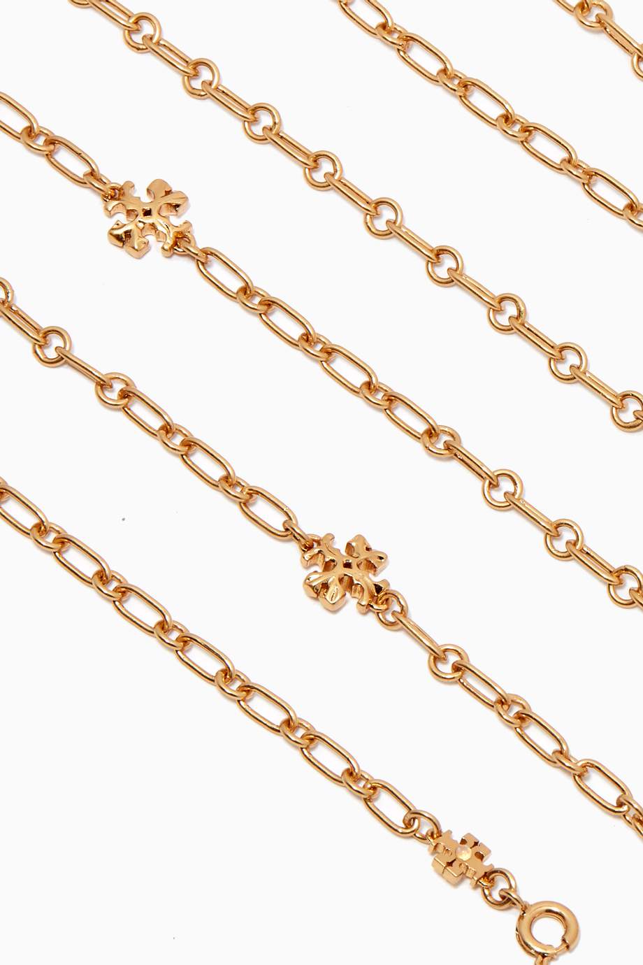 Shop Tory Burch Gold Roxanne Long Chain Necklace in 18kt Gold-plated Brass for Women | Ounass UAE