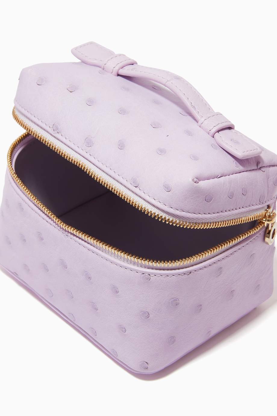 Shop Loro Piana Purple Extra Pocket L11.5 Pouch in Ostrich Leather for ...