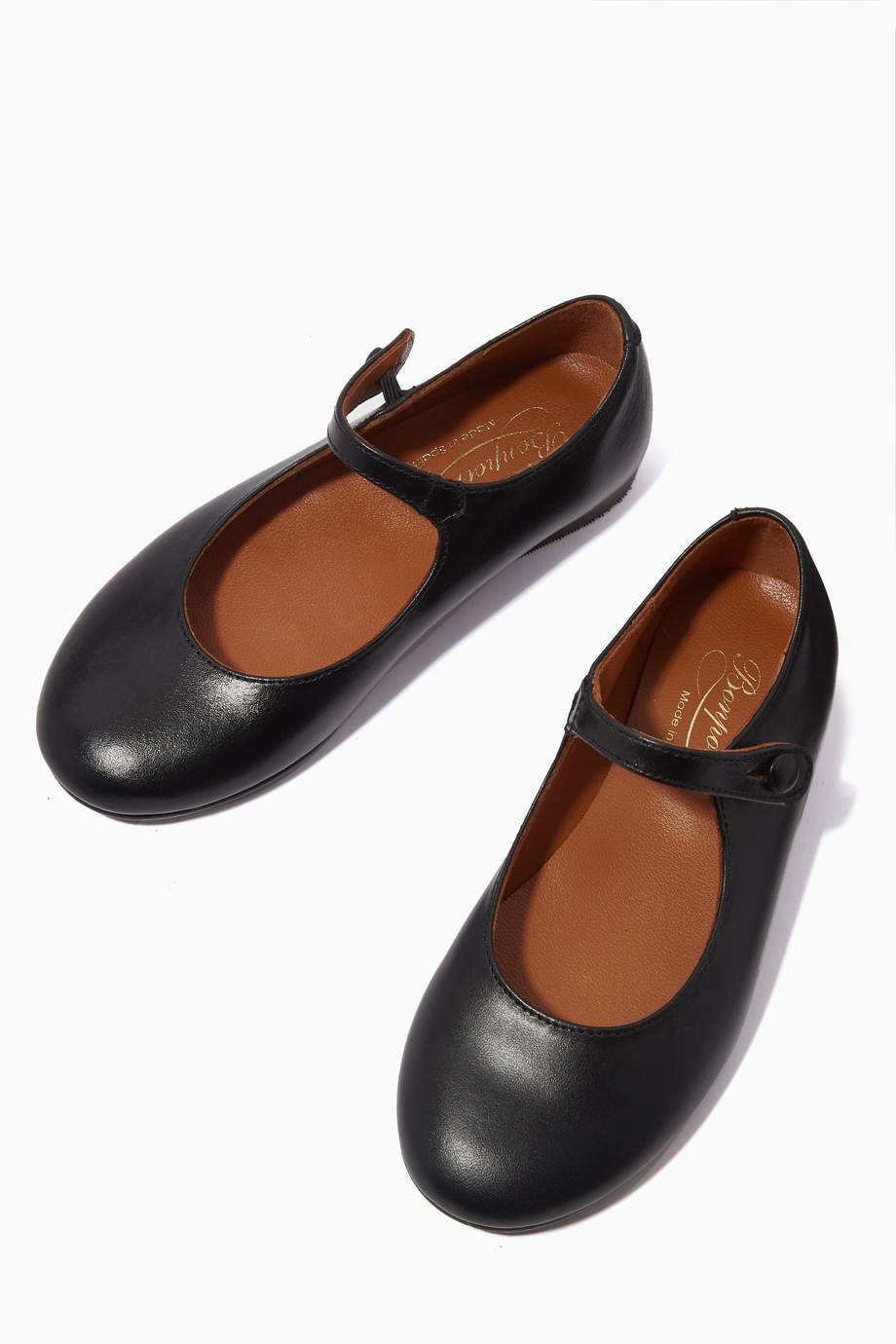Shop Bonpoint Black Ella Mary Jane Ballerina Shoes in Patent Leather ...