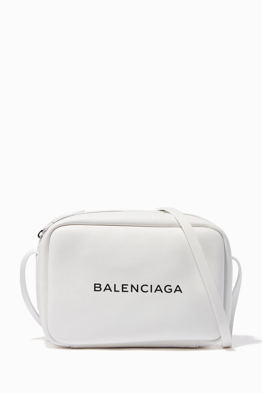 Shop Luxury Balenciaga White Everyday Camera Logo Cross-Body Bag ...