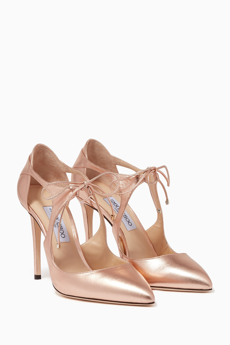 Shop Jimmy Choo Gold Rose Gold Vanessa Sandals For Women Ounass Bahrain