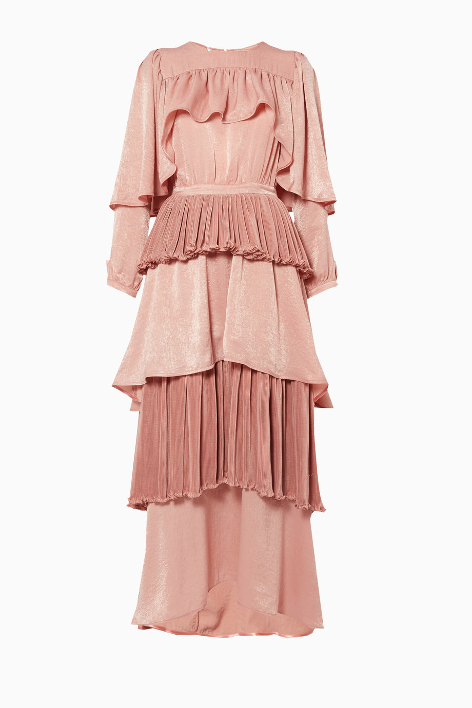 Shop Poca Poca Pink Dusty Pink Ruffled Shoulder Dress 