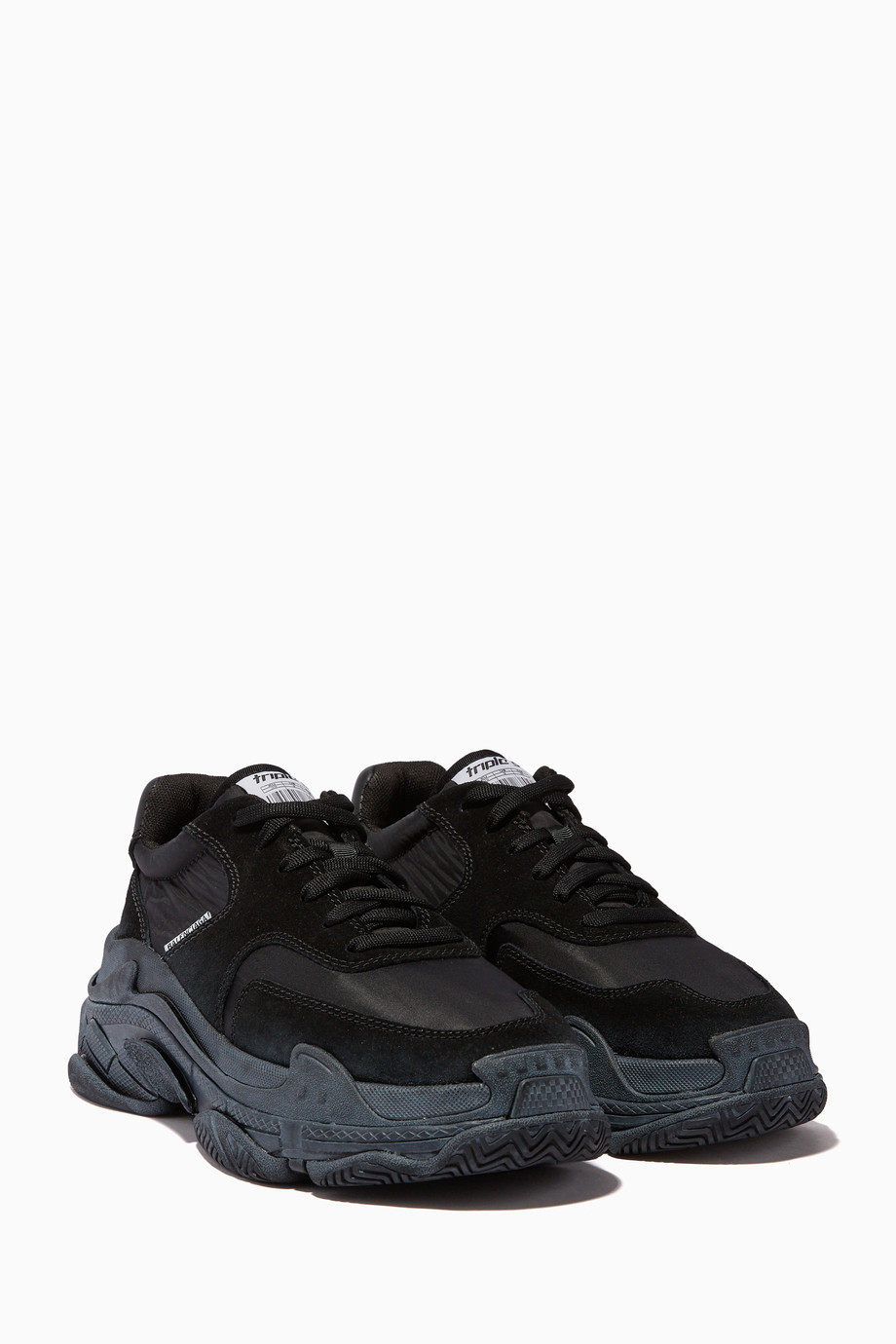 Shop Balenciaga Black Black Triple S Chunky Sneakers For Women