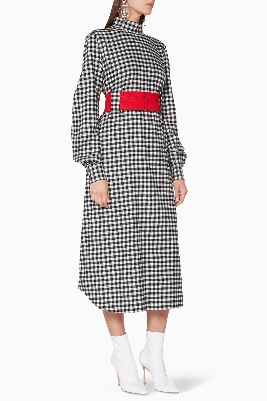 Shop Cf Goldman Black Black White Gingham Angelica Dress For Women Ounass