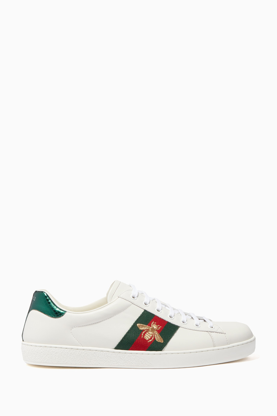 Shop Gucci White White Ace Embroidered Sneakers for Men | Ounass UAE