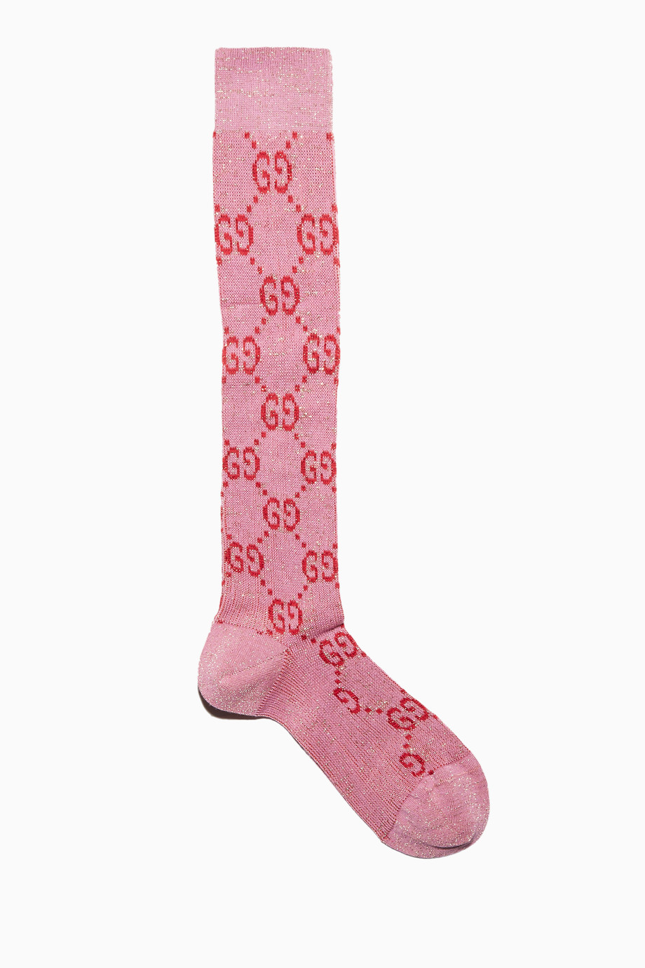 Shop Gucci Pink Pink Lurex GG Ankle Socks for Women Ounass UAE